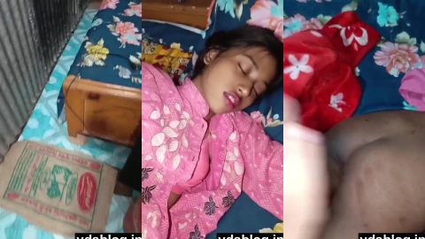 Bangladeshi horny brother shows his sleeping sister's boobs and ass