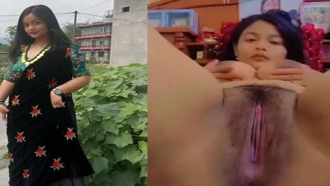 Sikkim village girl showing hairy pussy on camera