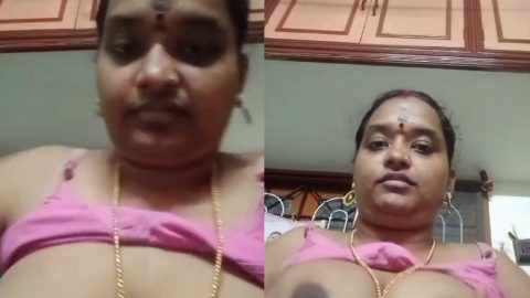 Tamil chubby wife boobs showing for secret lover viral MMS