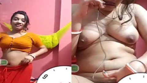 Beautiful Bengali boudi removing blouse and boobs show