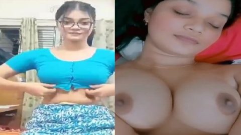 Cute girl boobs showing selfie upon boyfriend request