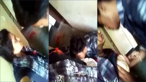 Lustful boyfriend secretly sucks gf boobs on balcony