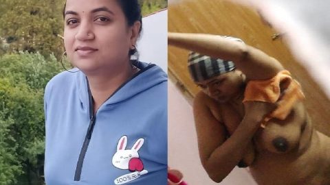 Married sister caught bathing through window viral MMS