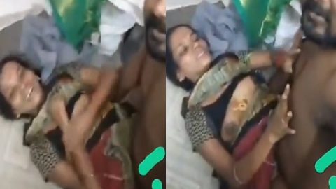 Selfie sex video of lonely Tamil aunty with mama