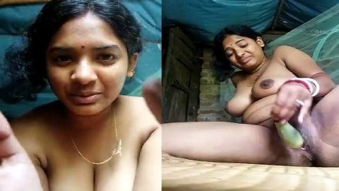 Unsatisfied bhabhi using brinjal in cunt viral FSI desi