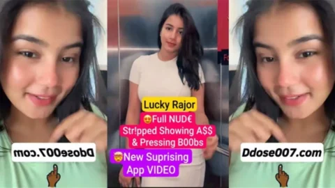 Lucky Rajor Full NUDE Stripped Showing ASS Pressing her Boobs!!