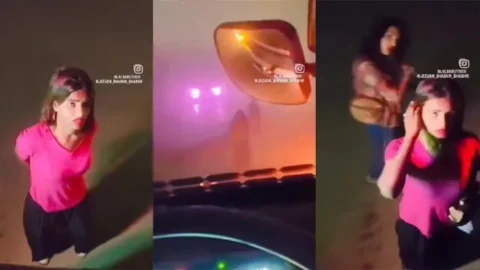 A girl showing her pussy - to a truck driver on the road video