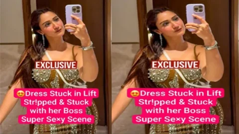 Actress Latest Most Exclusive Viral Scene Dress Stuck in Lift her Boss Super Sexy Scene