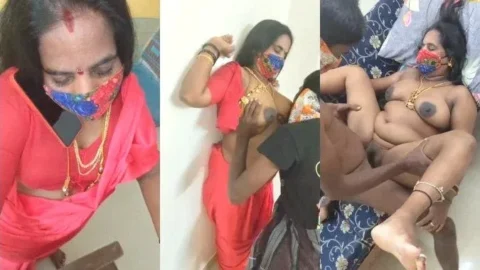 Masked Desi Bhabhi Threesome Sex with Devar Leaked MMS Video MMS
